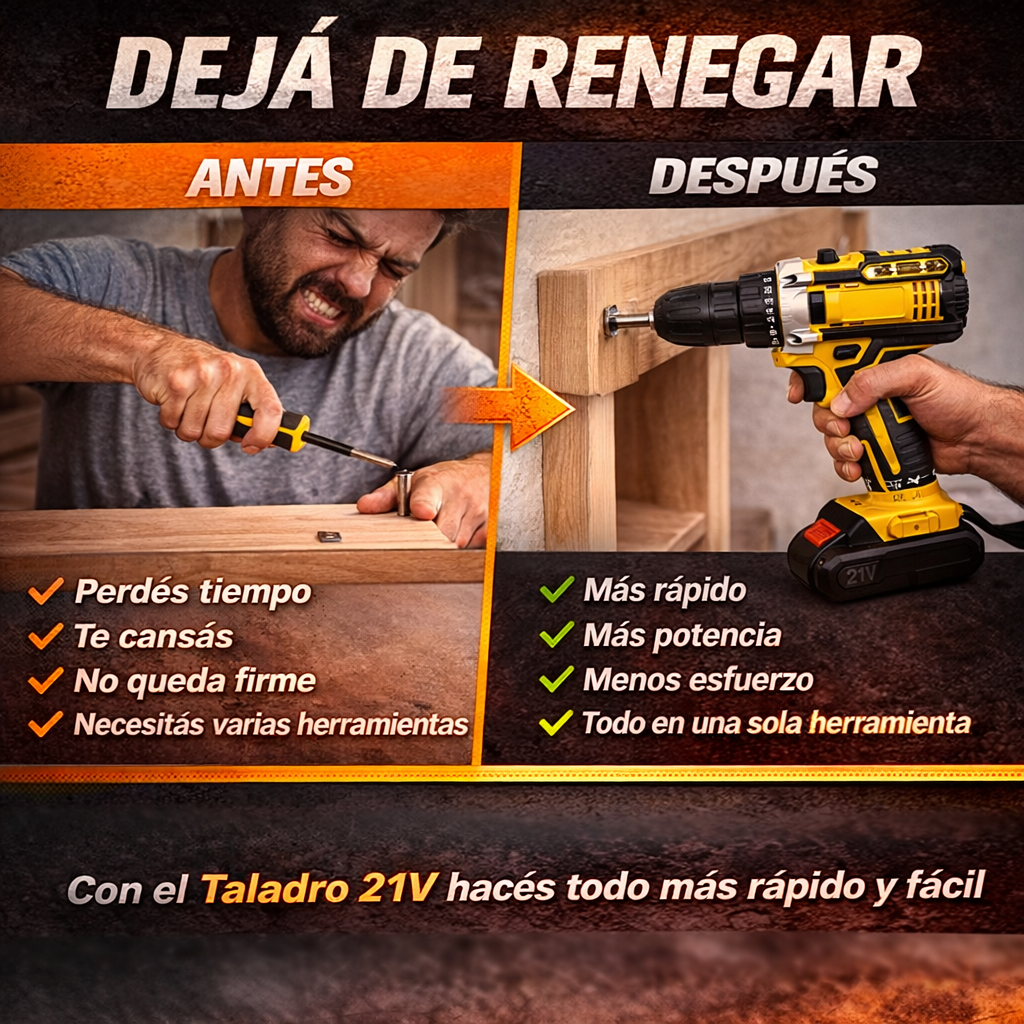 🔧 Taladro Inalámbrico 2 Baterías + Accesorios 🔥